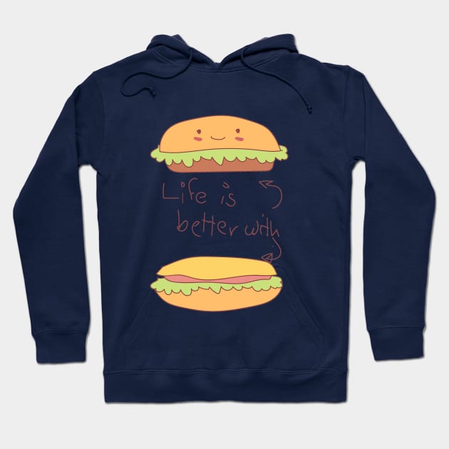 Burger Hoodie by Heartfeltarts